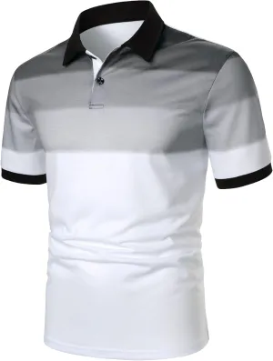 SOLY HUX Men's Golf Shirts Color Tennis Shirt Short Sleeve Casual Work T-Shirt