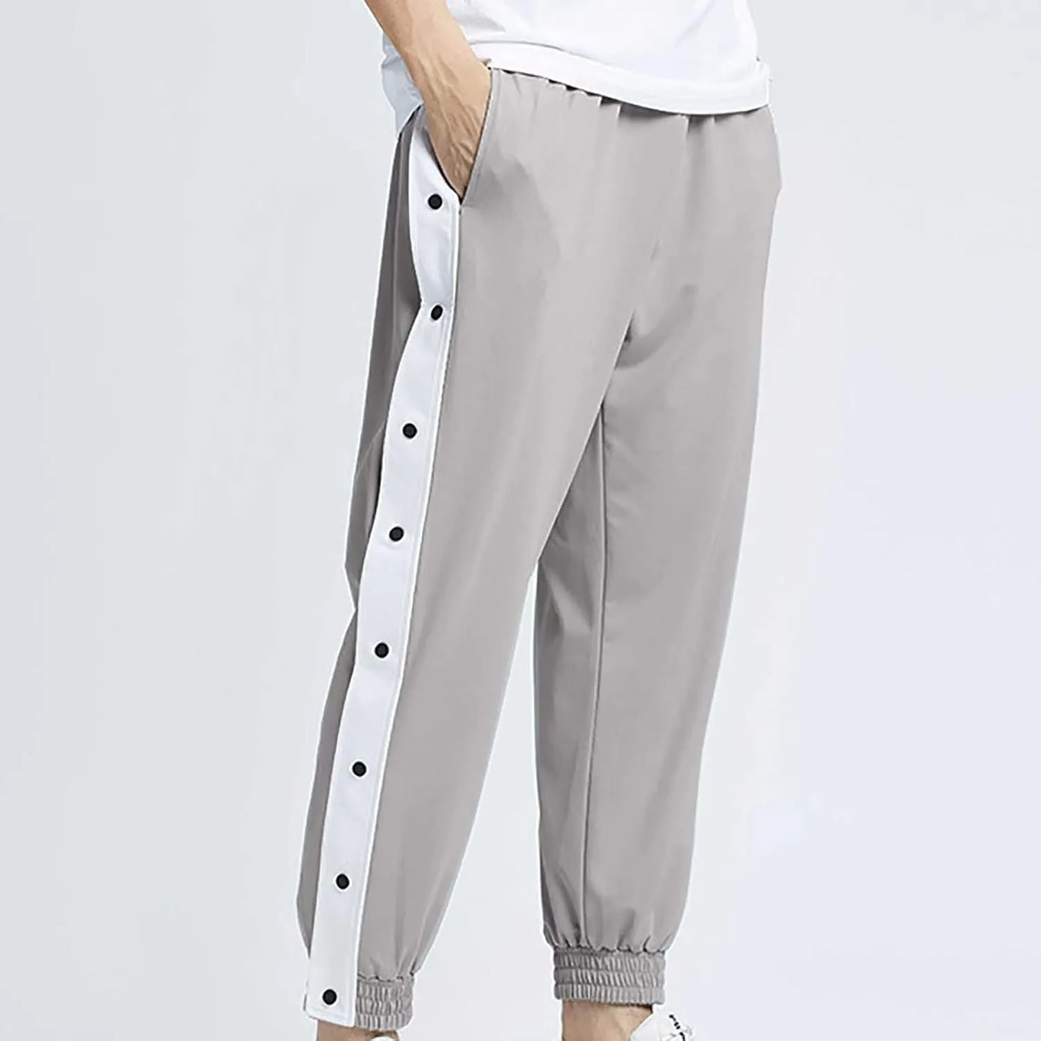Sweatpants for Men Causal Stretch Athletic Trousers Outdoor Fashion Solid Buttoned Breathable Beam Feed Pant