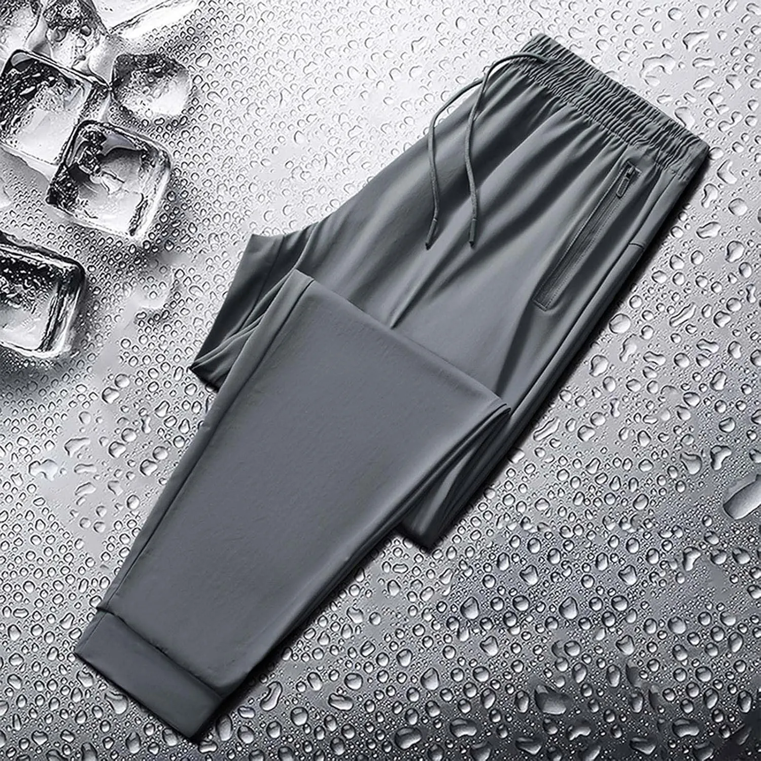 Sweatpants for Men Lightweight Tapered Mens Joggers Pants with Zip Pockets Slim Fit Workout Running Gym Sweat Pants