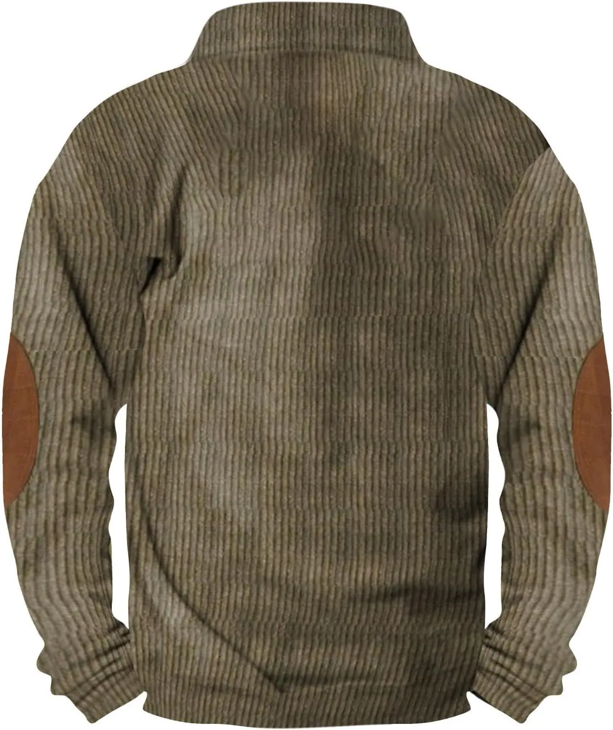 Sweatshirts For Men 1/4 Button Up Shirts Long Sleeve Pullovers Outdoor Casual Pullover Tops Elbow Fashion Patches
