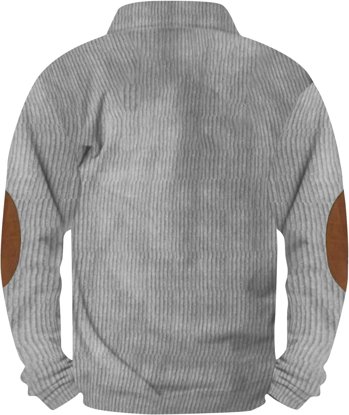 Sweatshirts For Men 1/4 Button Up Shirts Long Sleeve Pullovers Outdoor Casual Pullover Tops Elbow Fashion Patches