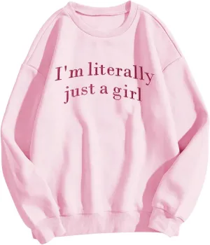 SweatyRocks Women's Oversized Sweatshirts Hoodies Crewneck Fall Winter Outfits Pullover Sweaters Clothes Fashion 2024