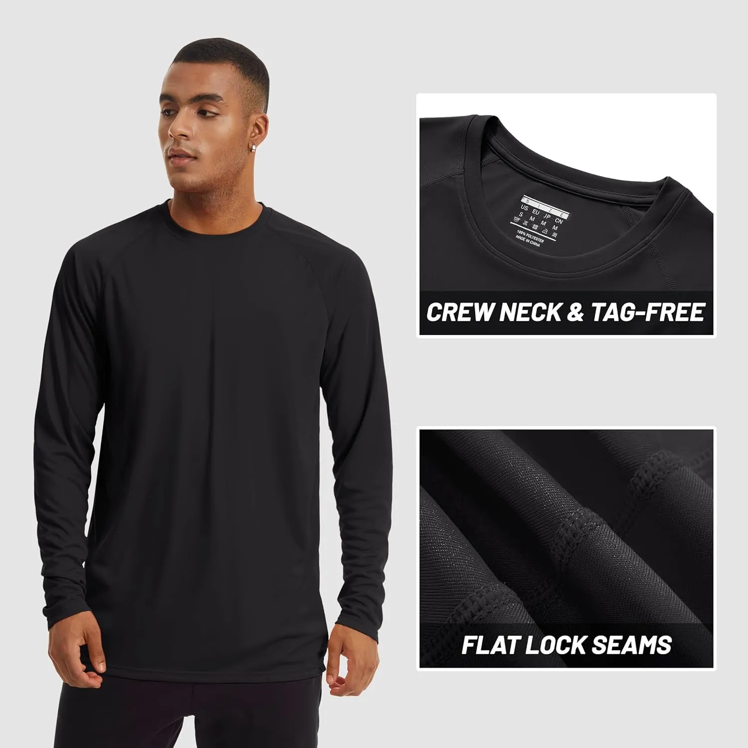 TACVASEN Men's Sun Shirt UPF 50  Long Sleeve UV Protection Lightweight Rash Guard Swim Shirt Quick Dry Fishing T-Shirt