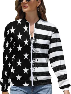 TAIZIYEAH Jacket for Women American Flag Hoodie Zip Up Tops Pullover Long Sleeve Sweatshirts Coat Soft Loose Oversized