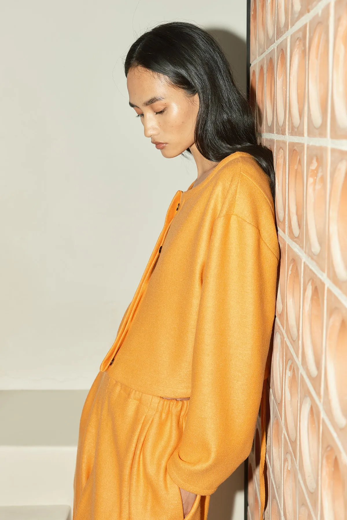 Tangerine Boiled Wool Scrunchie