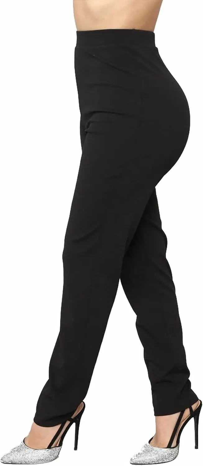 Tcremisa Women's Casual Pants Suit 2 Piece Business Outfits Solid Long Sleeve Blazer and Pencil Pant Sets