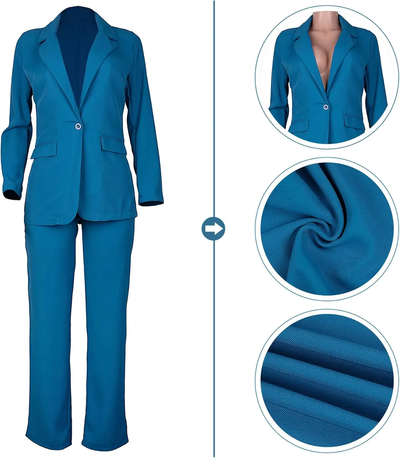Tcremisa Women's Fashion Fall 2 Piece Pant Suit Dressy Long Sleeve Blazer and Slim Fit Pants Set Business Outfits