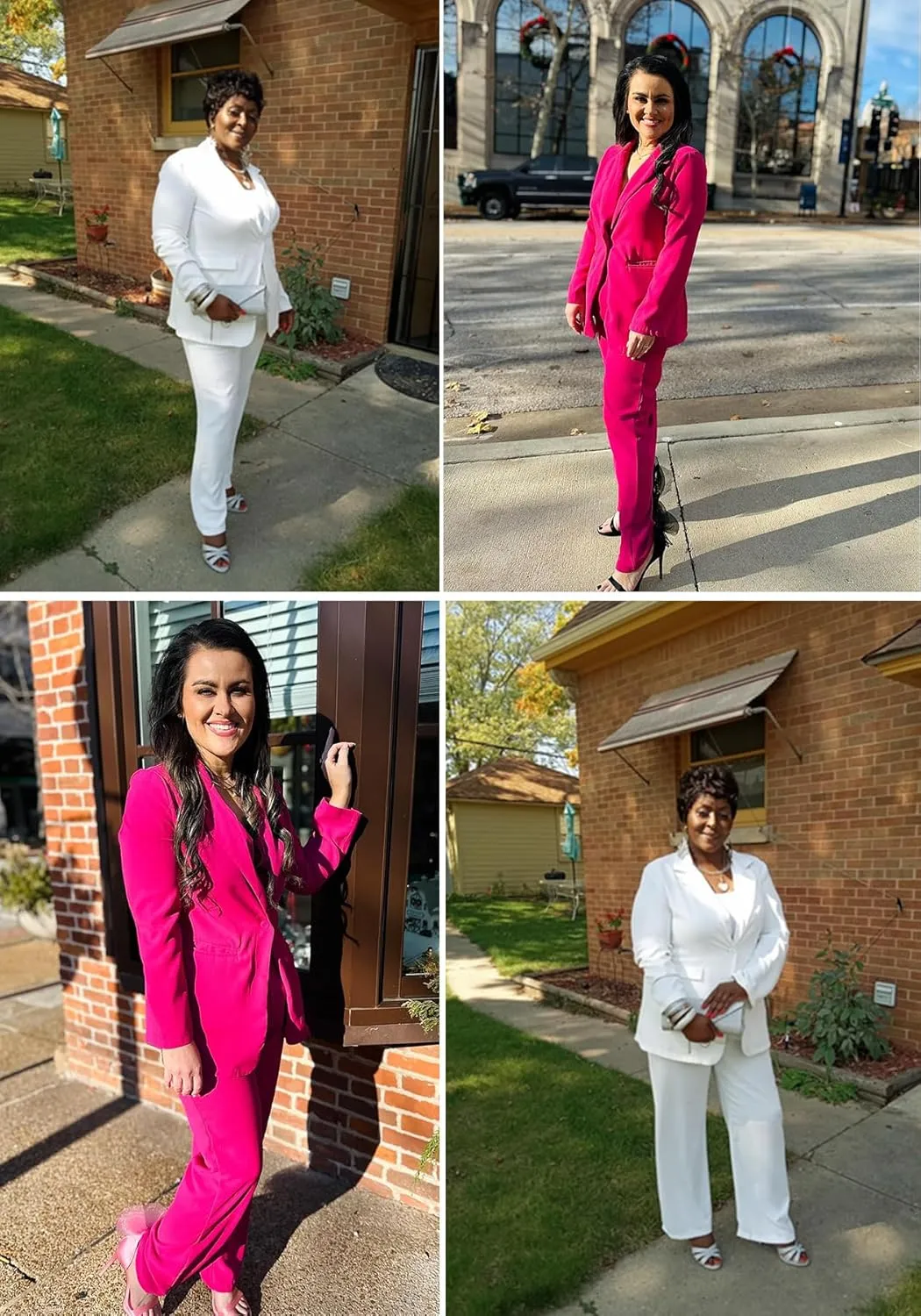 Tcremisa Women's Fashion Fall 2 Piece Pant Suit Dressy Long Sleeve Blazer and Slim Fit Pants Set Business Outfits