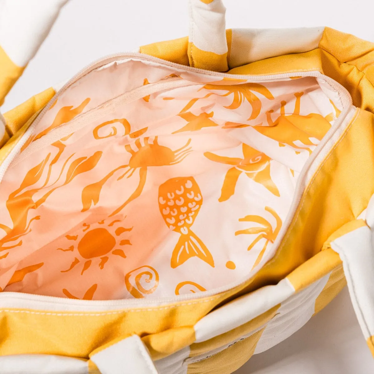 The Cloud Cooler Tote Bag - Crew Mimosa Yellow Stripe