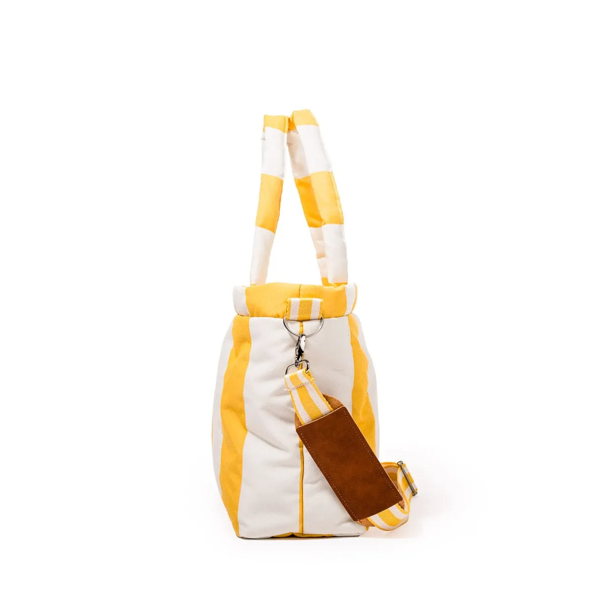 The Cloud Cooler Tote Bag - Crew Mimosa Yellow Stripe