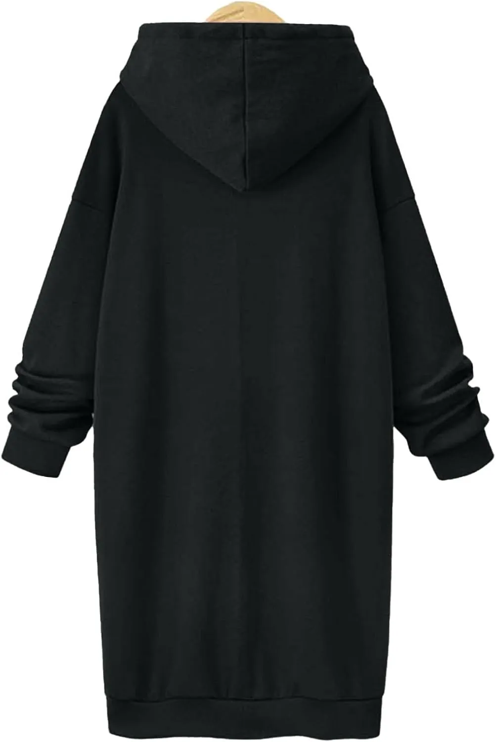 The Warmy Oversized Hoodie Dress for Women Split Hem Pullover Tops Long Sweatshirt with Pocket Casual Dressy Tunics