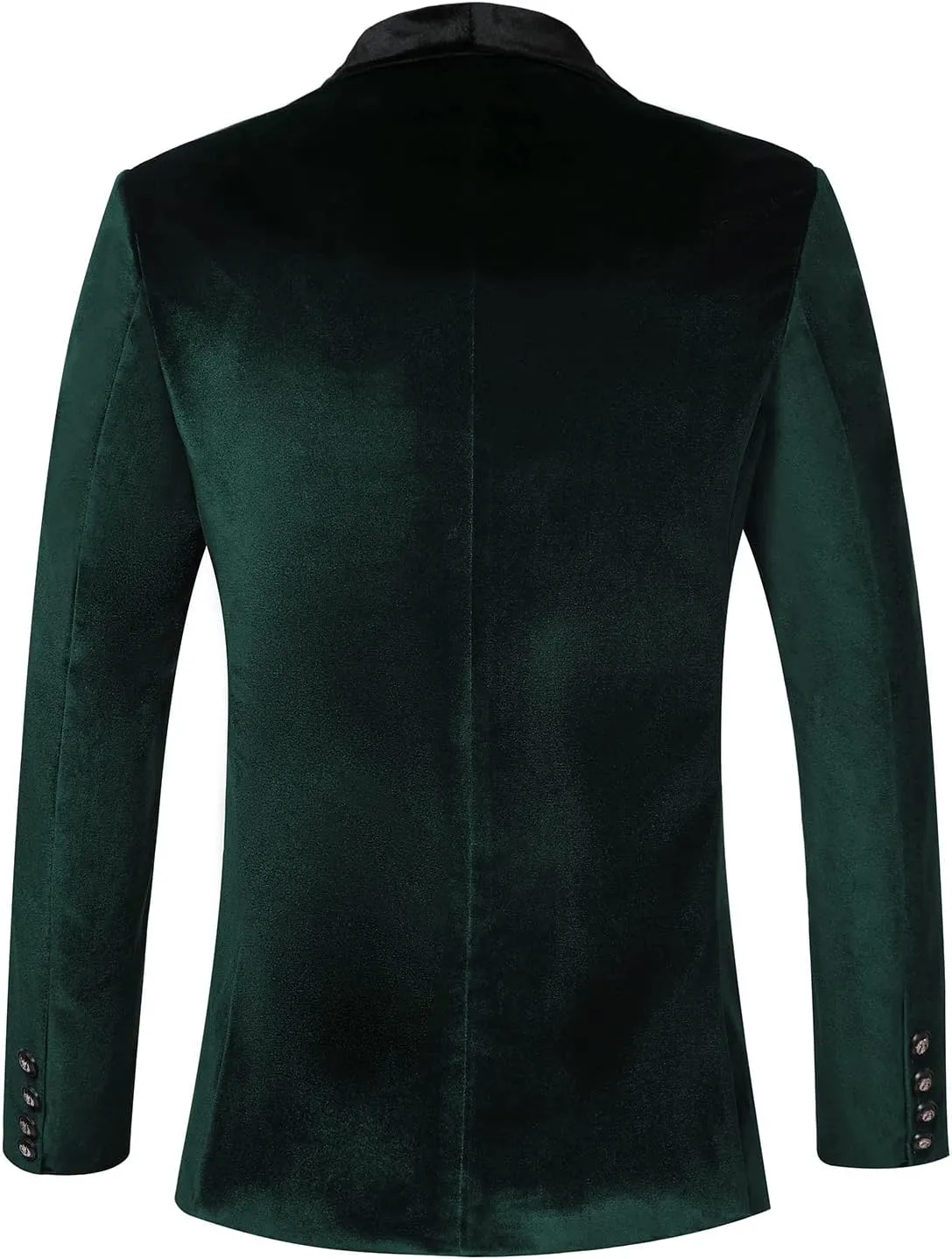 THWEI Mens Velvet Blazer Slim-Fit Solid Color One Button Blazer Sport Coat Jacket for Wedding Dinner Party