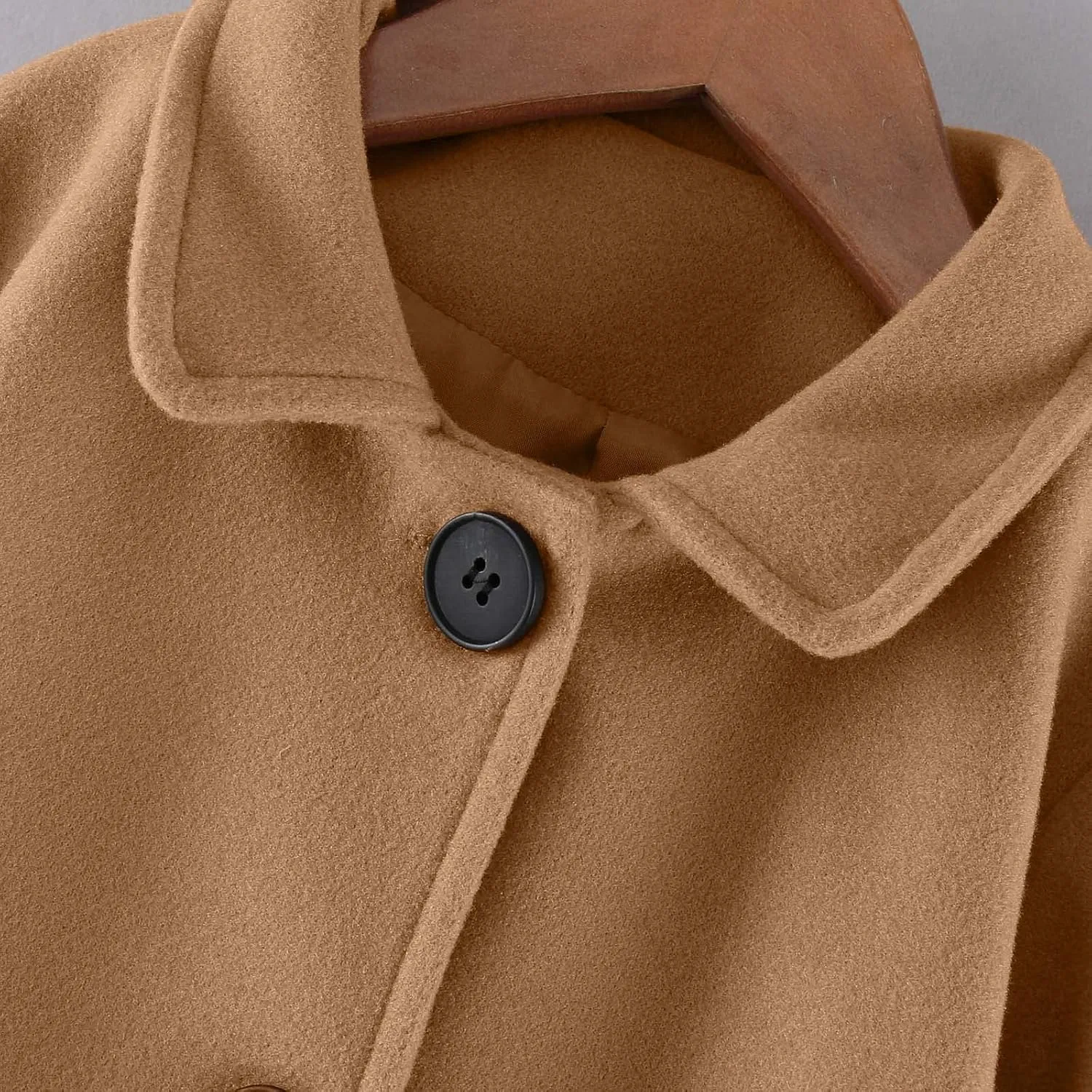 Toddler Girls Trench Coat Baby Girl Woolen Coat Girl Button Dress Coat Peacoat Winter Fall Outerwear