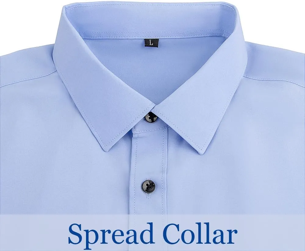 TopTie Men's Short Sleeve Shirt, Wrinkle-Resistant Business Formal Dress Shirt
