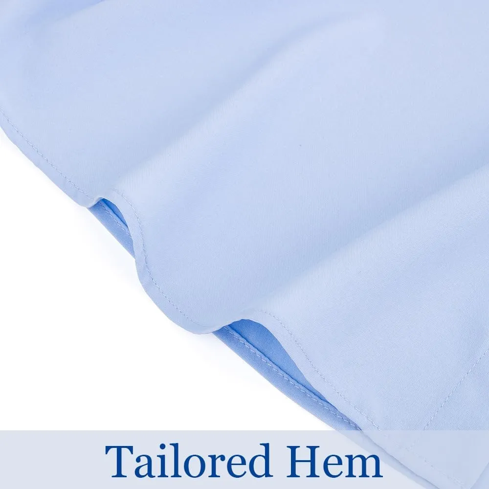TopTie Men's Short Sleeve Shirt, Wrinkle-Resistant Business Formal Dress Shirt