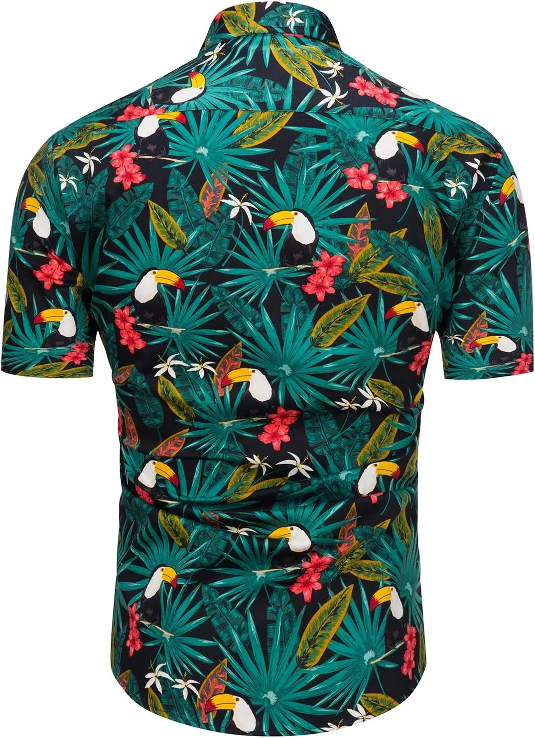 TUNEVUSE Mens Flower/Pineapple/Bird Print Hawaiian Short Sleeve Shirt Casual Button Down Tropical Shirt