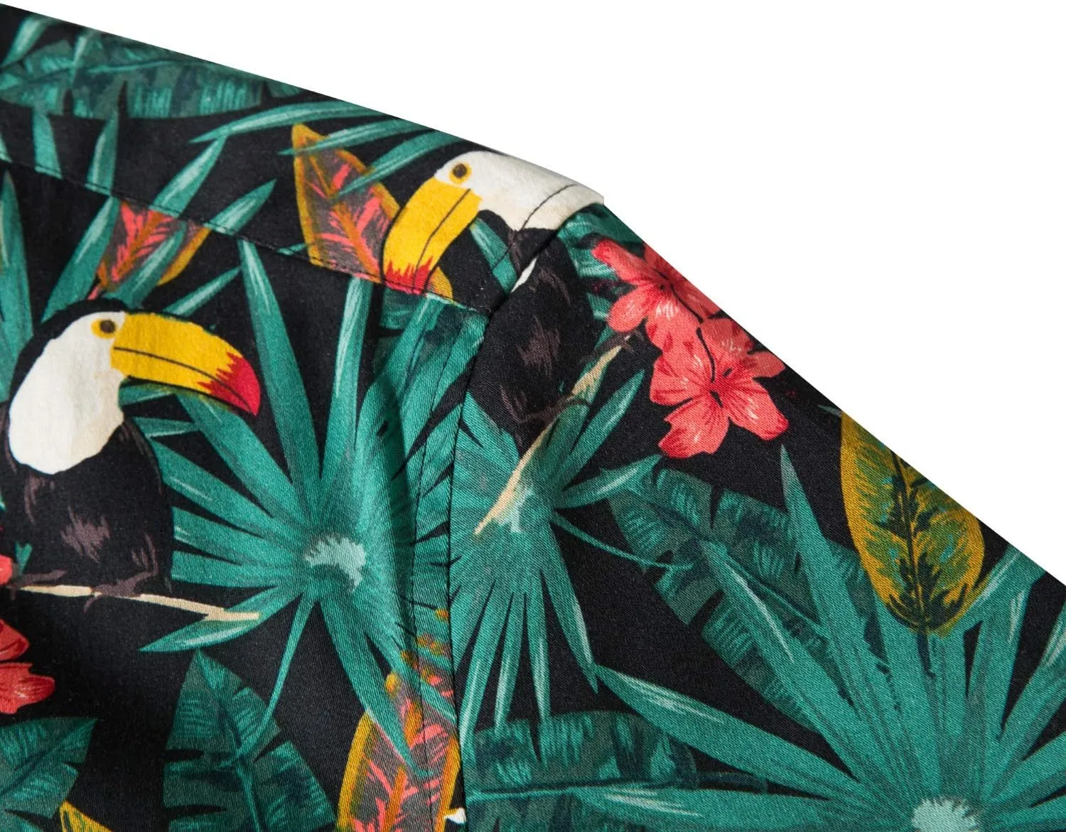 TUNEVUSE Mens Flower/Pineapple/Bird Print Hawaiian Short Sleeve Shirt Casual Button Down Tropical Shirt