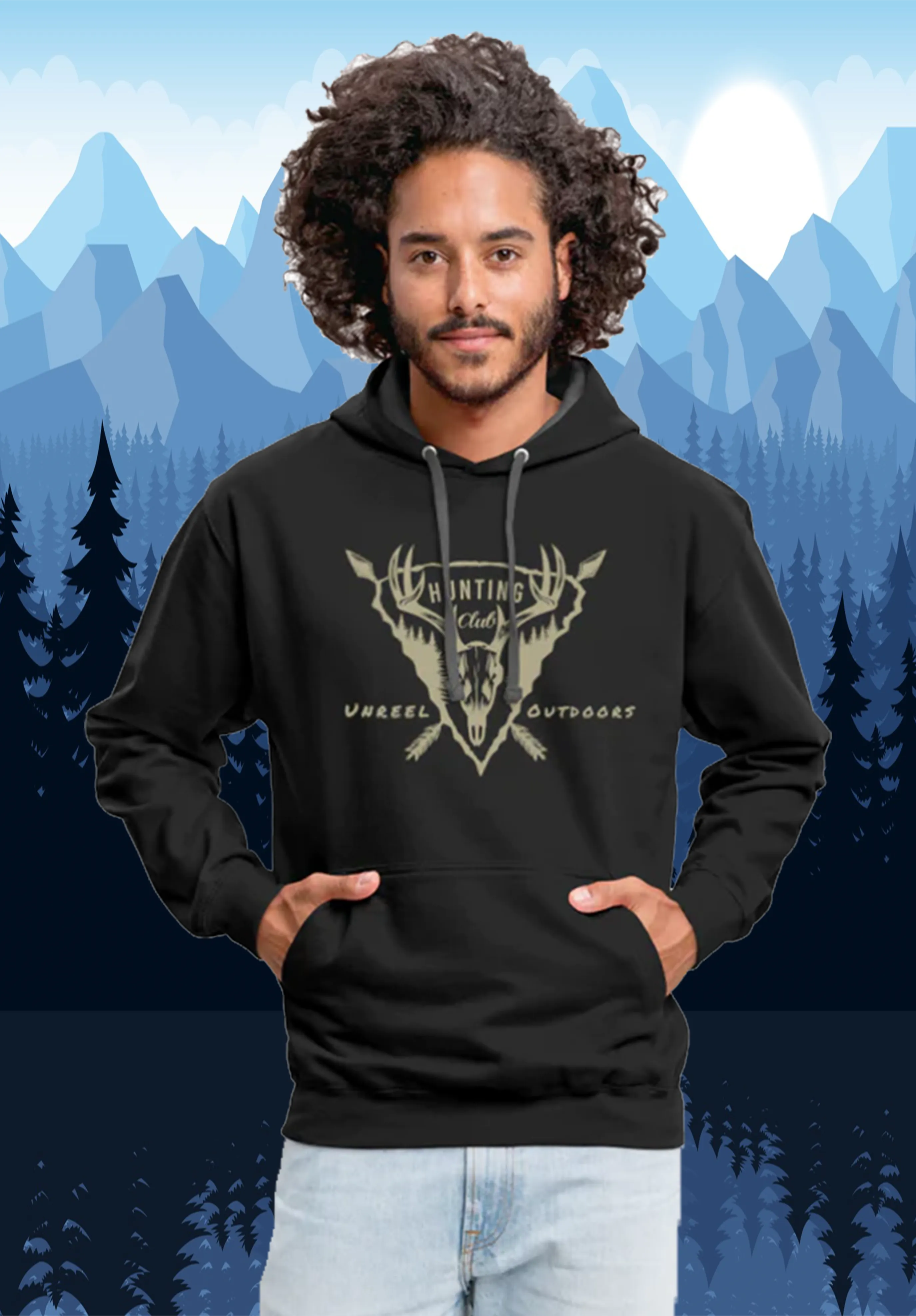 Unreel outdoors hunting Contrast Hoodie