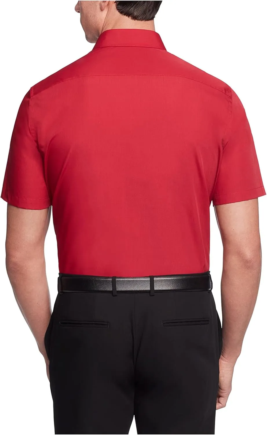 Van Heusen Men's Short Sleeve Dress Shirt Regular Fit Poplin Solid