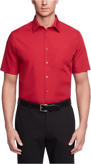 Van Heusen Men's Short Sleeve Dress Shirt Regular Fit Poplin Solid