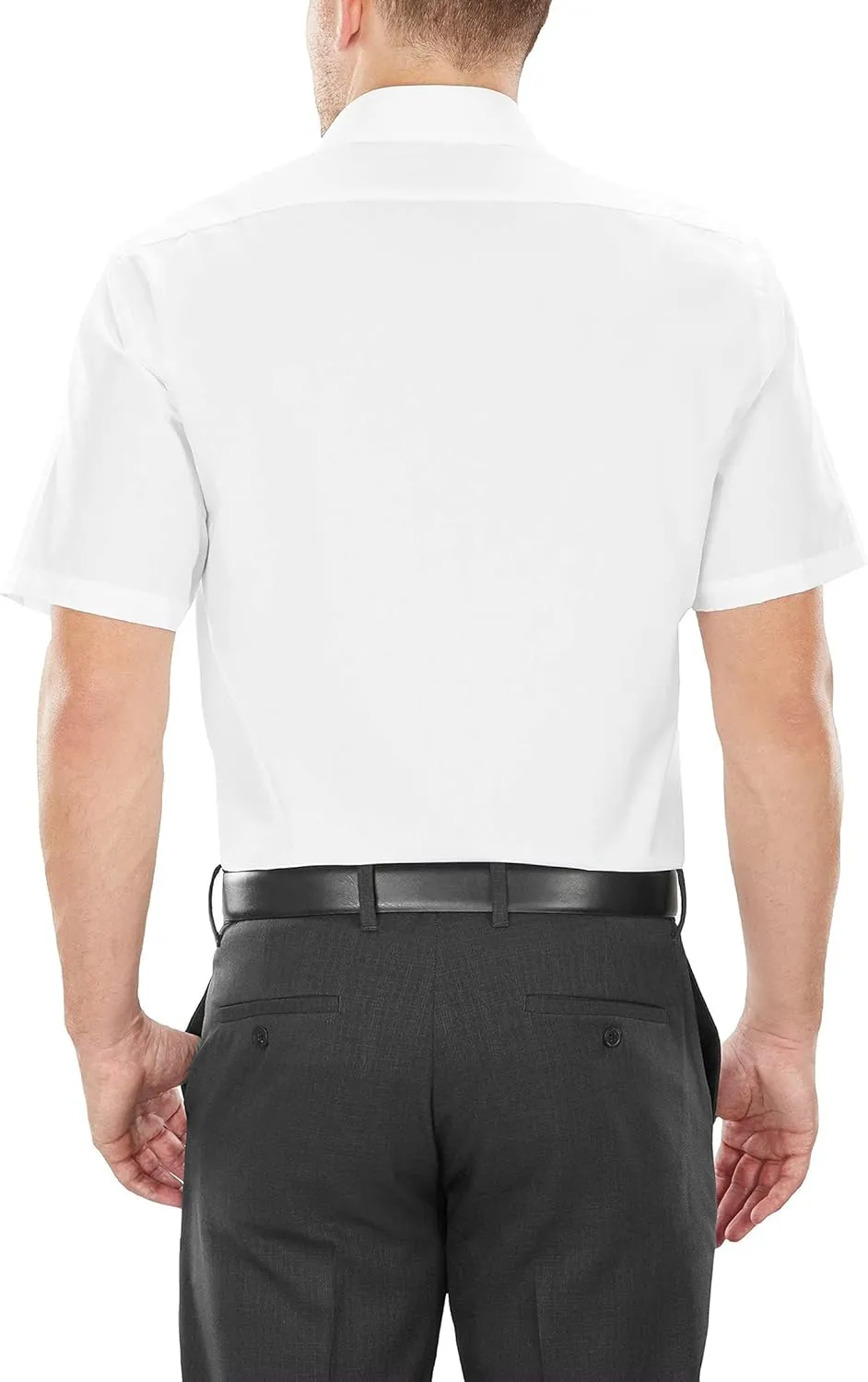 Van Heusen Men's Short Sleeve Dress Shirt Regular Fit Poplin Solid