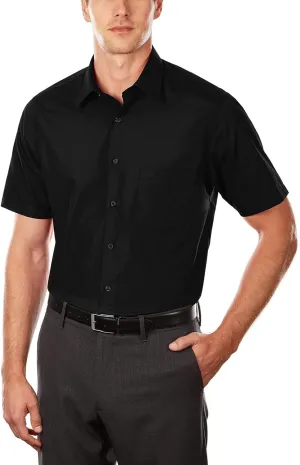 Van Heusen Men's Short Sleeve Dress Shirt Regular Fit Poplin Solid