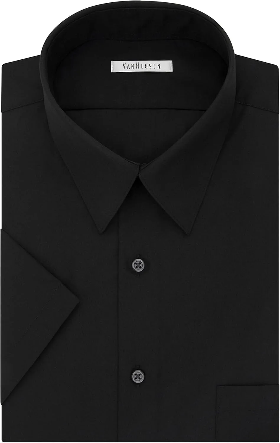 Van Heusen Men's Short Sleeve Dress Shirt Regular Fit Poplin Solid