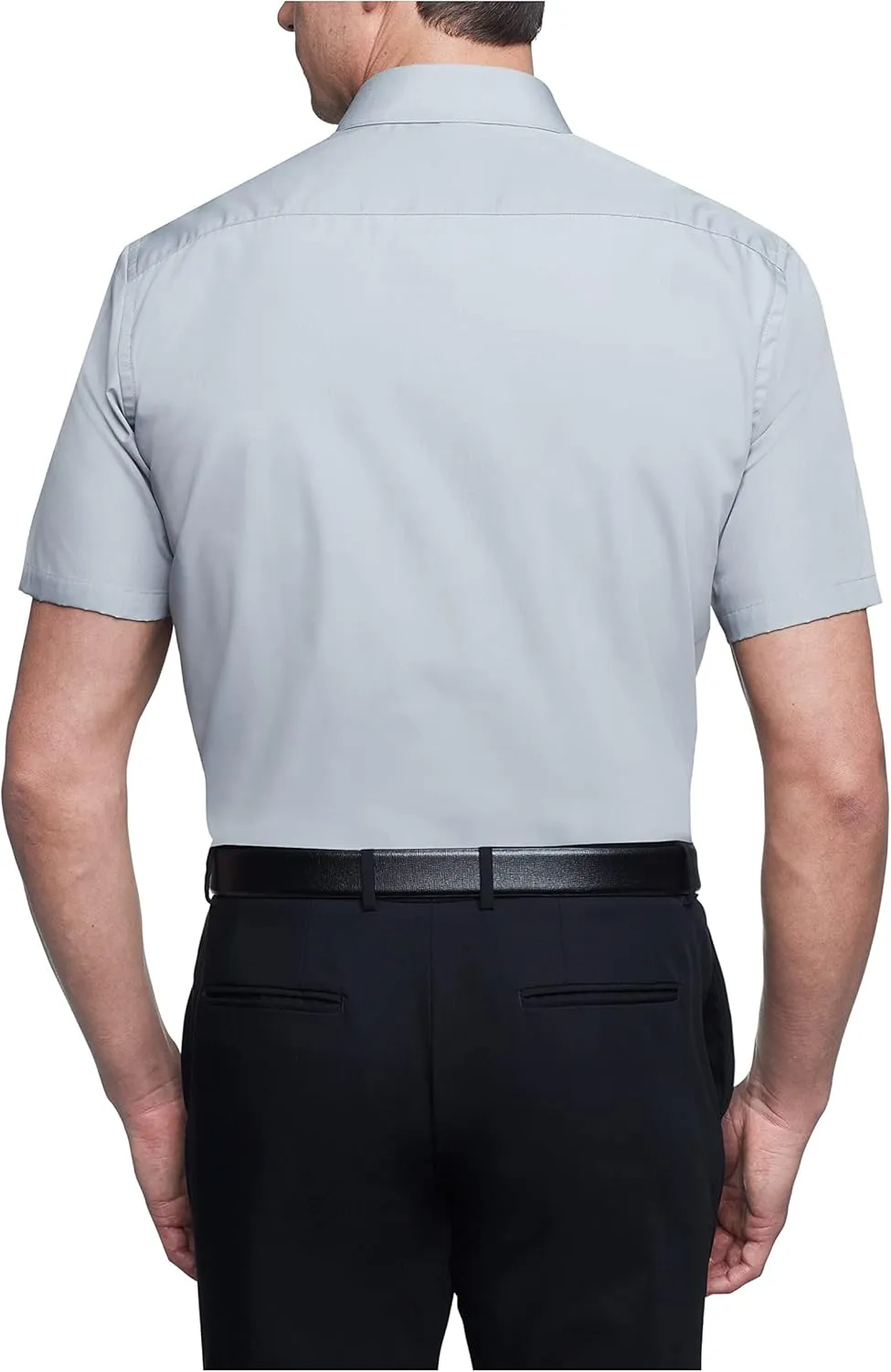 Van Heusen Men's Short Sleeve Dress Shirt Regular Fit Poplin Solid