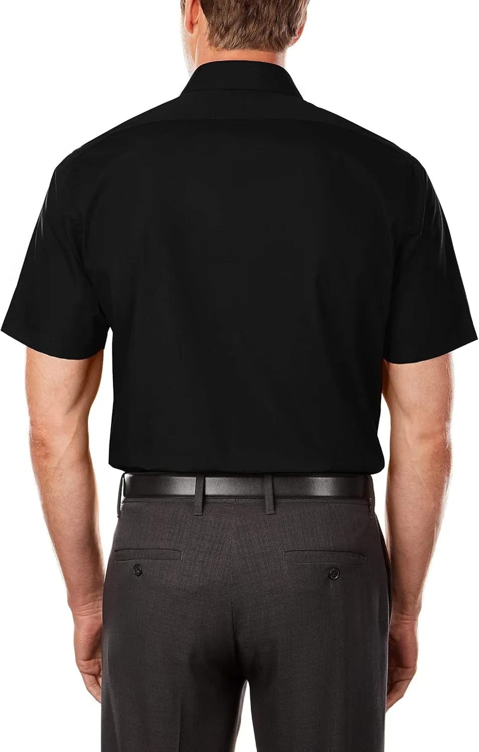 Van Heusen Men's Short Sleeve Dress Shirt Regular Fit Poplin Solid