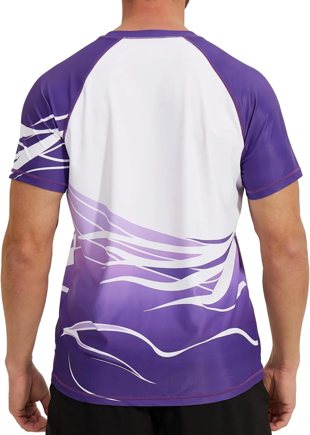 VAYAGER Men's Swim Shirt UPF 50  UV Sun Protection Quick Dry Rash Guard Shirts Short Sleeve Surf Shirt Fishing Beach T-Shirt