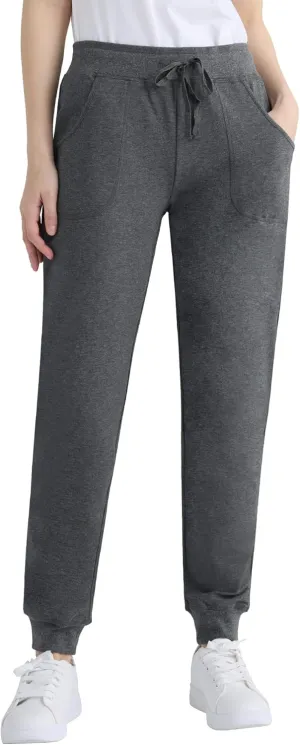 Weintee Women's Cotton Jersey Pocket Joggers