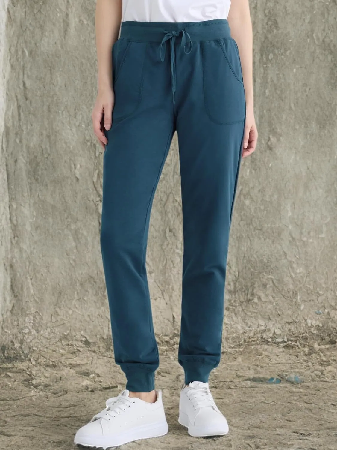Weintee Women's Cotton Jersey Pocket Joggers