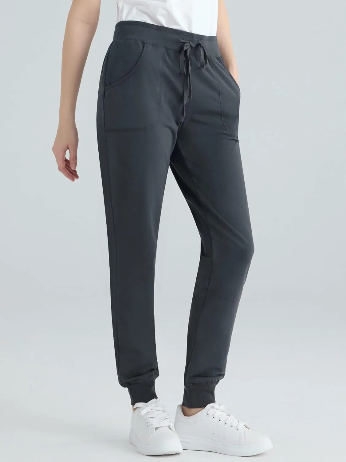 Weintee Women's Cotton Jersey Pocket Joggers