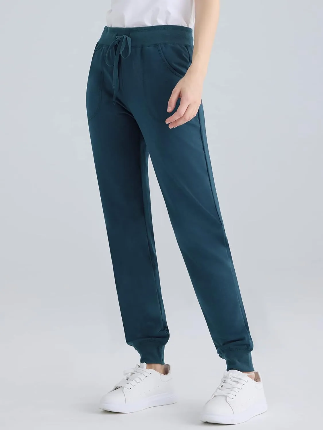 Weintee Women's Cotton Jersey Pocket Joggers