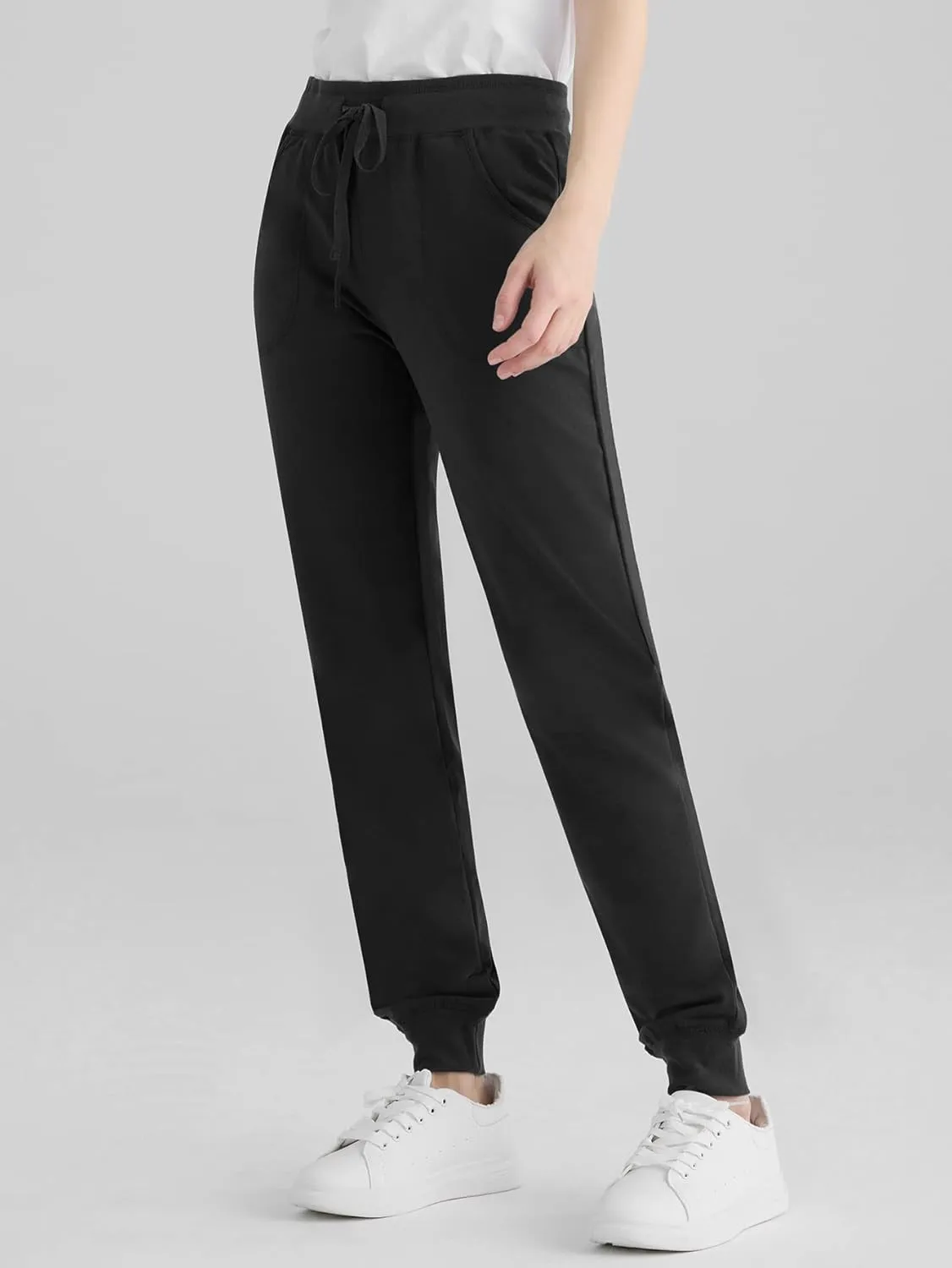 Weintee Women's Cotton Jersey Pocket Joggers