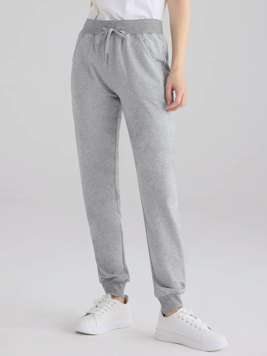 Weintee Women's Cotton Jersey Pocket Joggers