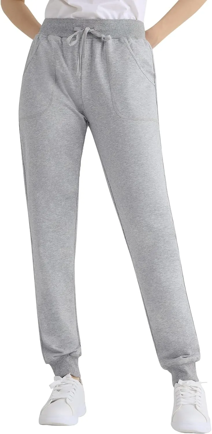 Weintee Women's Cotton Jersey Pocket Joggers