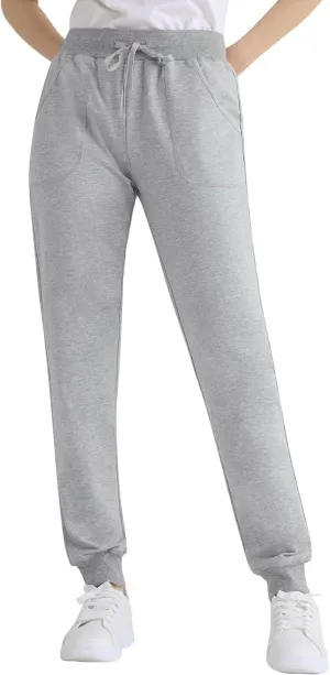 Weintee Women's Cotton Jersey Pocket Joggers
