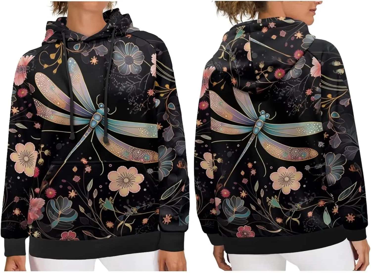 WELLFLYHOM Oversize Hoodies for Women Fashion Sweatshirt Long Sleeve Hooded Sweater Shirts Pullover Jumpers