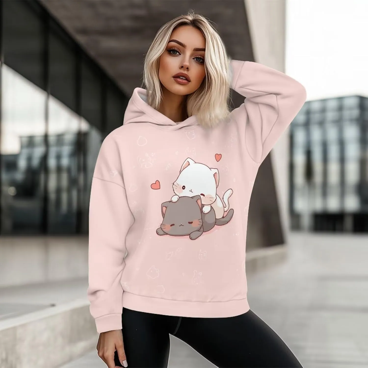 WELLFLYHOM Oversize Sweatshirt Fashion Hoodies for Women Fall Outfits Long Sleeve Shirts Pullover Jacket S-2XL
