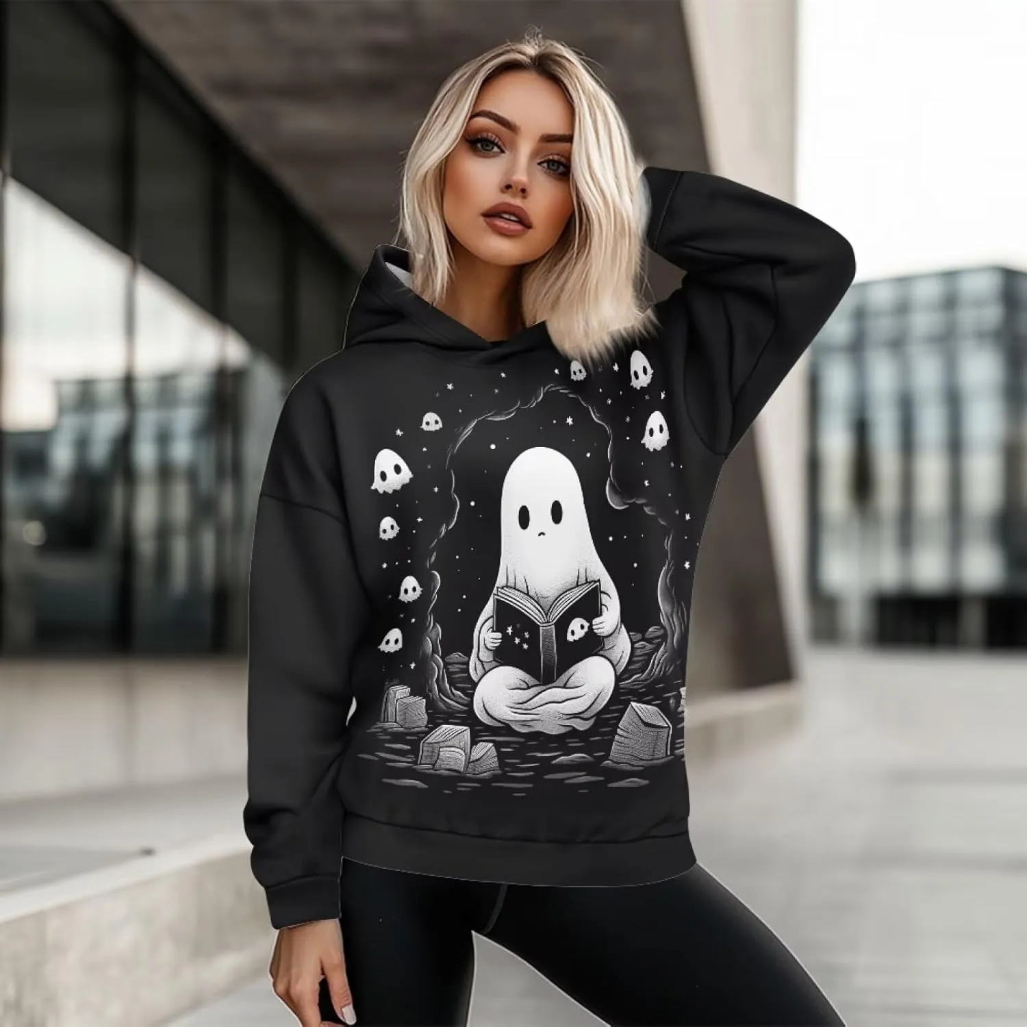 WELLFLYHOM Oversize Sweatshirt Fashion Hoodies for Women Fall Outfits Long Sleeve Shirts Pullover Jacket S-2XL