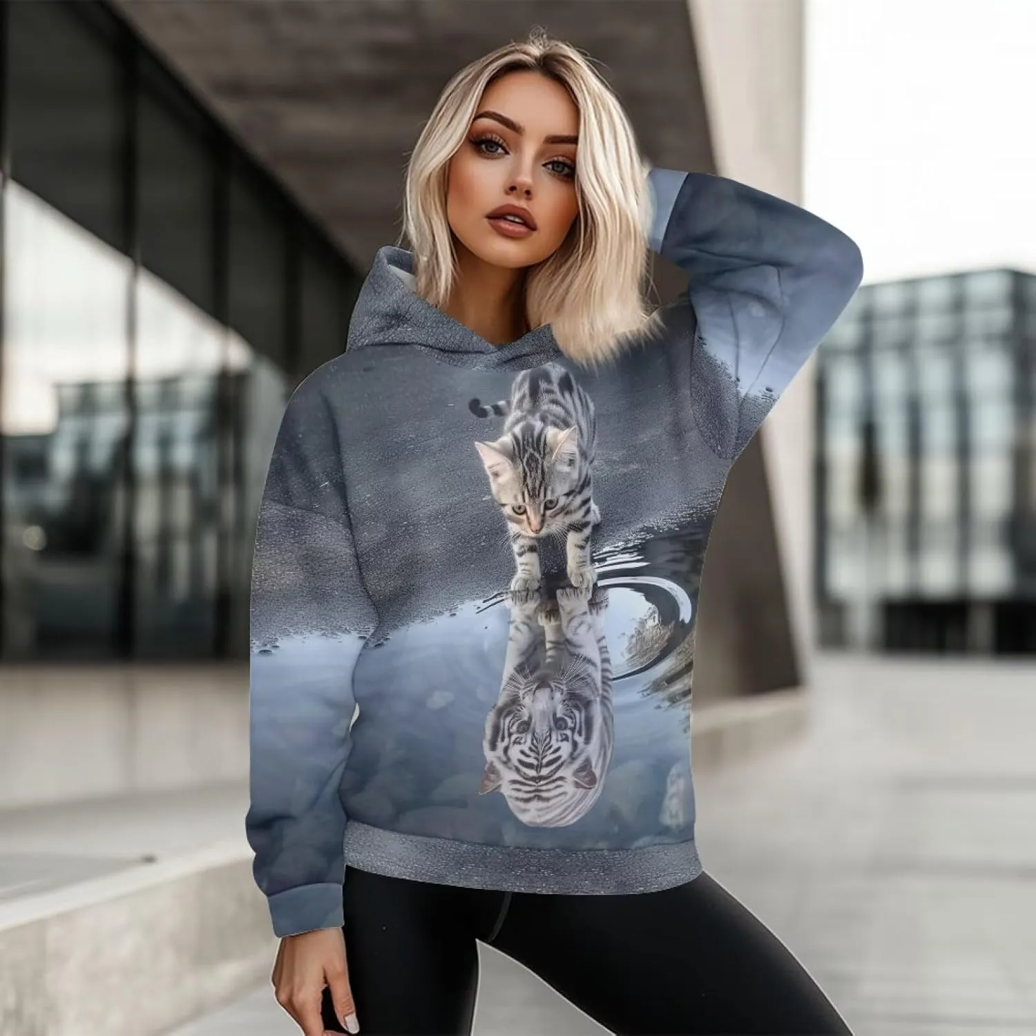 WELLFLYHOM Oversize Sweatshirt Fashion Hoodies for Women Fall Outfits Long Sleeve Shirts Pullover Jacket S-2XL