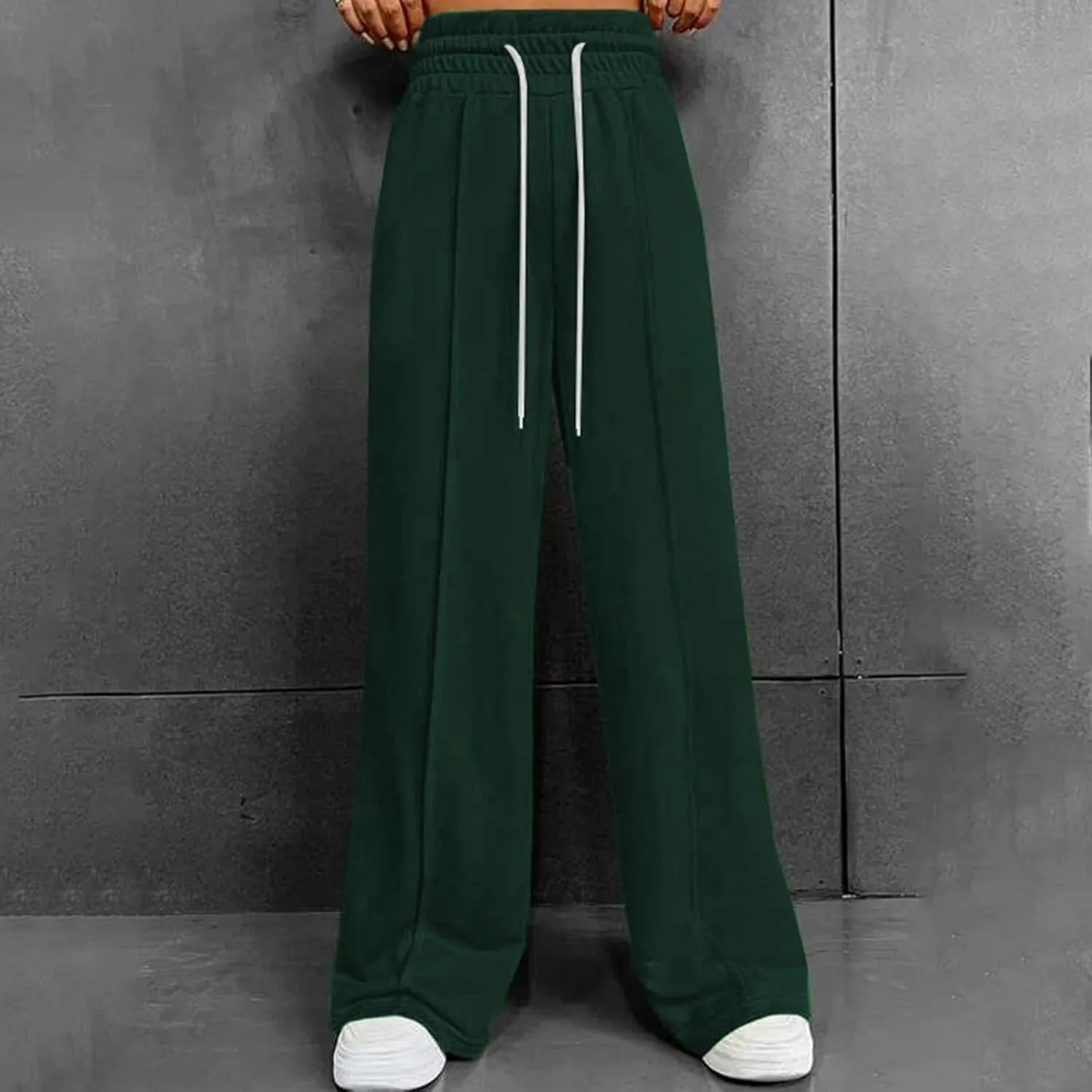 Wide Leg Sweatpants Women Trendy High Waisted Straight Leg Sweatpant for Women Lounge Workout Baggy Stretch Sweatpant