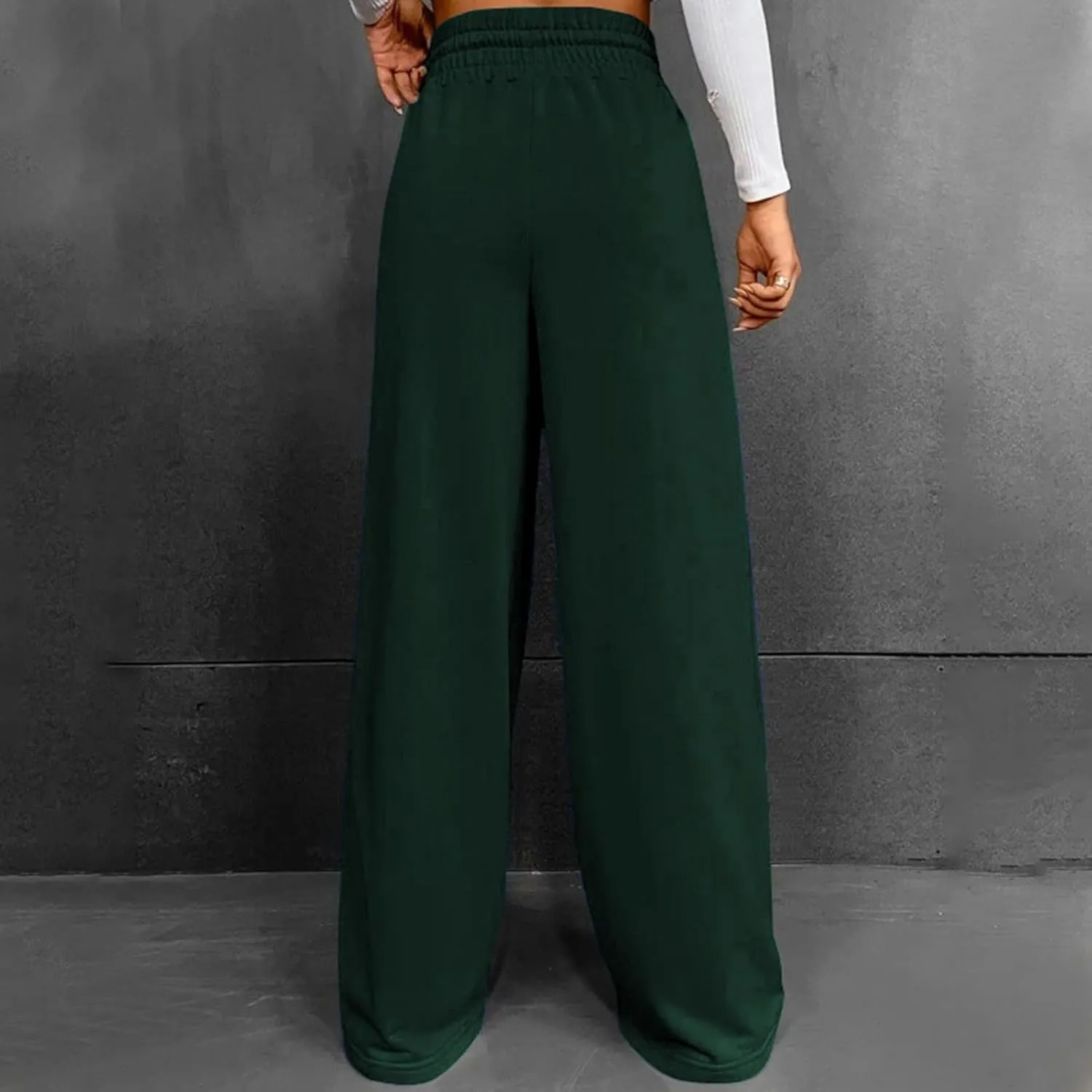 Wide Leg Sweatpants Women Trendy High Waisted Straight Leg Sweatpant for Women Lounge Workout Baggy Stretch Sweatpant