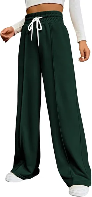 Wide Leg Sweatpants Women Trendy High Waisted Straight Leg Sweatpant for Women Lounge Workout Baggy Stretch Sweatpant