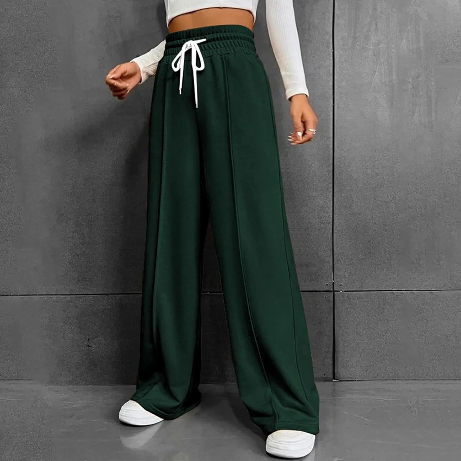 Wide Leg Sweatpants Women Trendy High Waisted Straight Leg Sweatpant for Women Lounge Workout Baggy Stretch Sweatpant