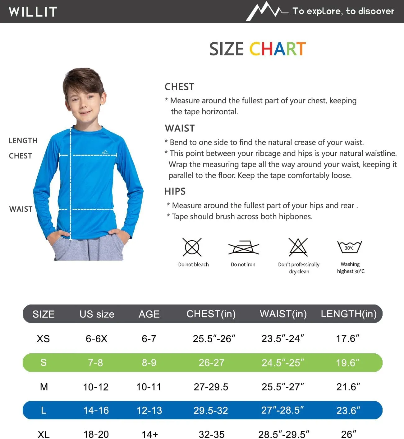 Willit Boys Rash Guard Swim Shirt UPF 50  Sun Protection Shirt Long Sleeve SPF Youth Fishing Quick Dry Shirt