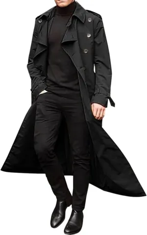 Windbreaker Jackets for Men Lightweight Classic Casual Loose Fashion Trenchcoat