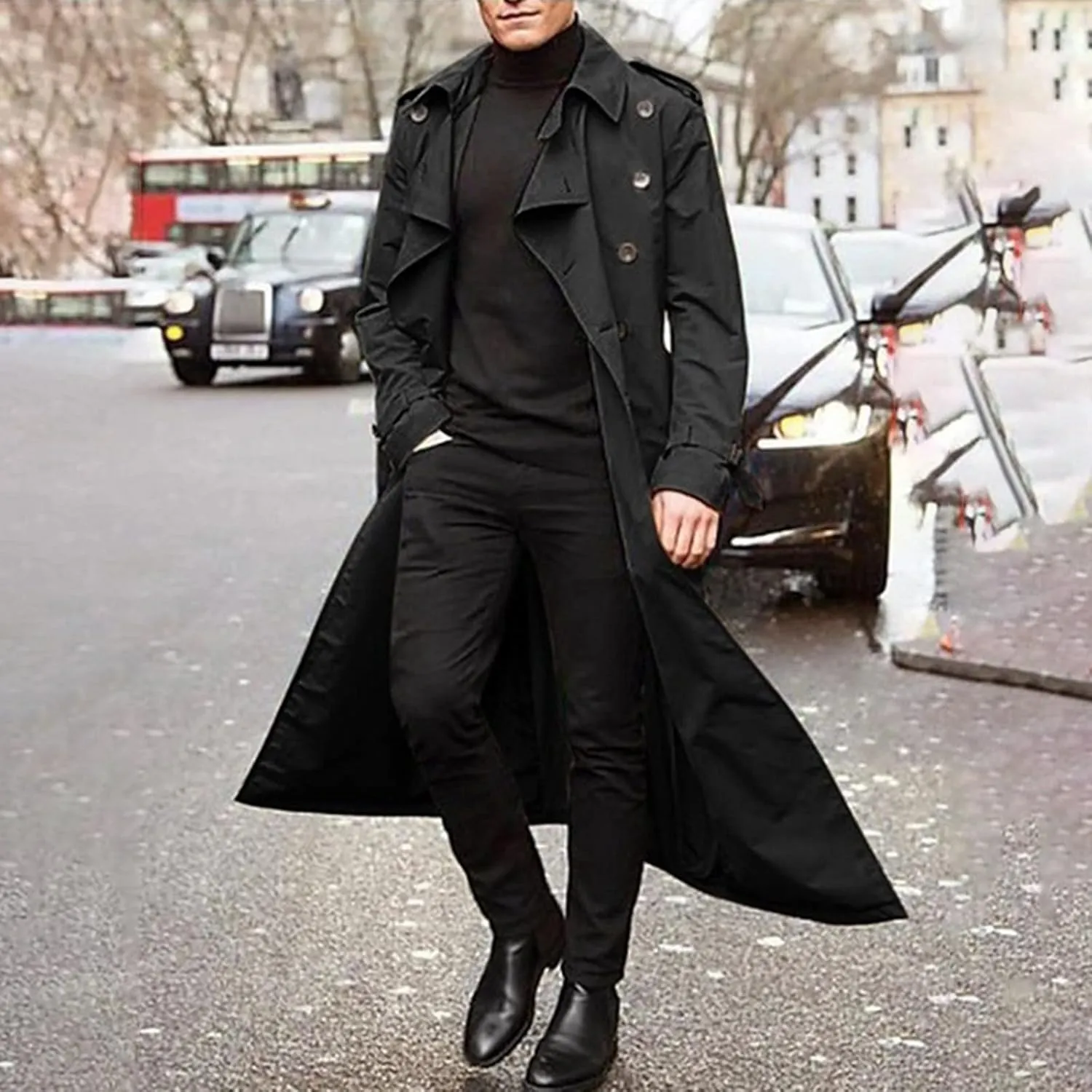 Windbreaker Jackets for Men Lightweight Classic Casual Loose Fashion Trenchcoat