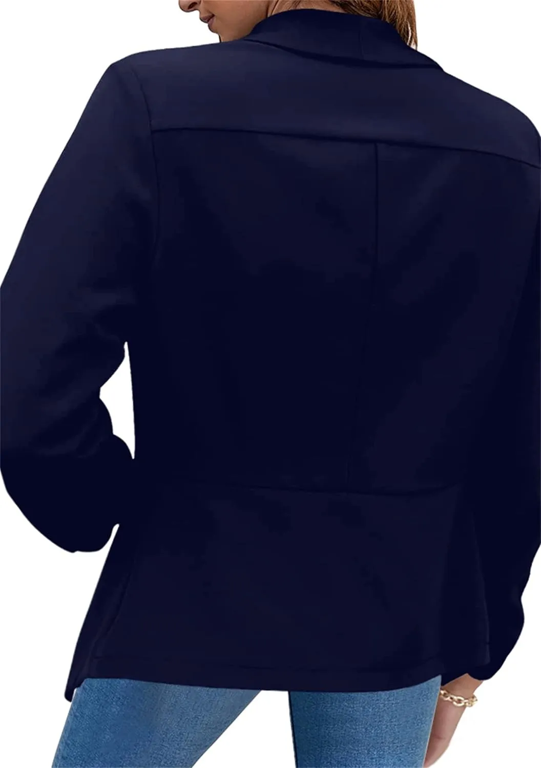 WIWIQS Women's Long Sleeve Open Front Office Blazer Business Lightweight Solid Color Blazers Dressy Casual Lapel Suit Jackets